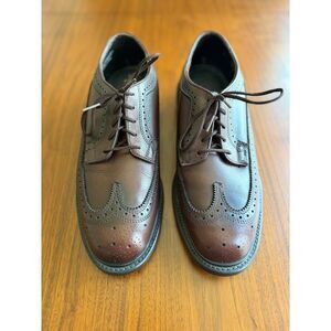 Hitchcock Brown Leather Longwing Brogue Shoes Men's Size 9 Wide
